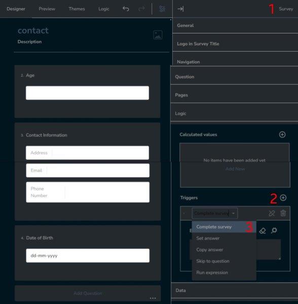 Survey Designer: How to implement "complete survey" logic, part 1