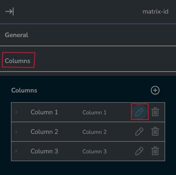 Multi-Select Matrix: How to set a new cell type for a column