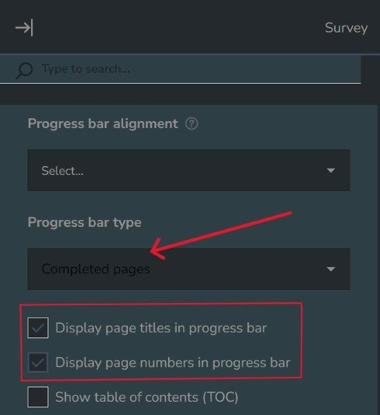 Display page titles and numbers in the progresss bar