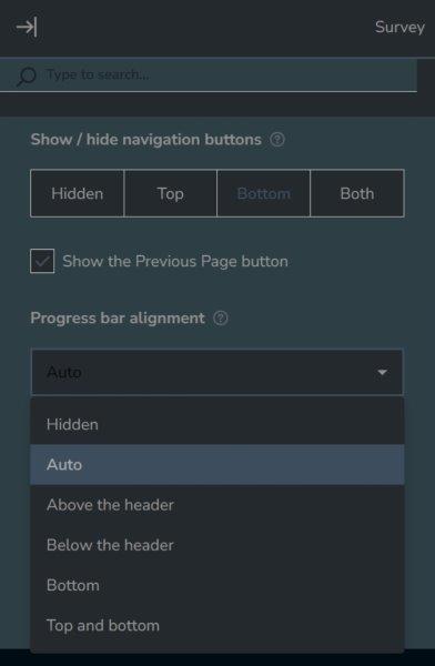 Progress bar alignment option