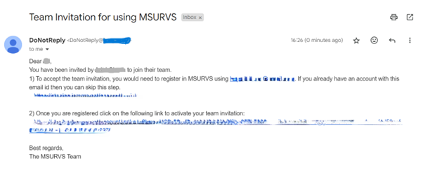 MSURVS Administration Activation Link