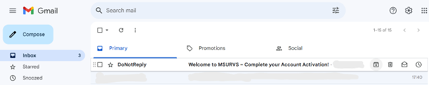 MSURVS Subscription Registration Account Activation