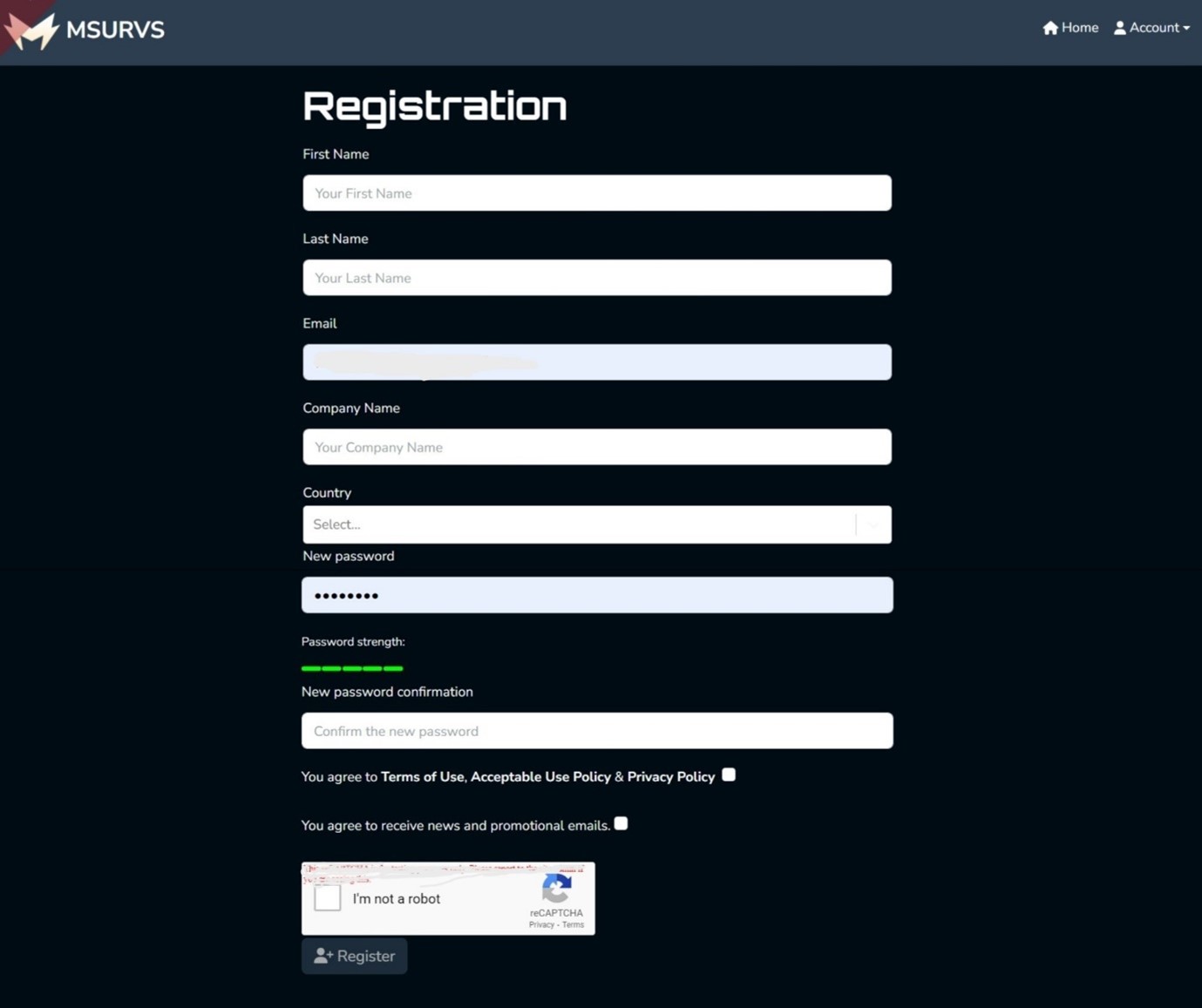 MSURVS Subscription Registration