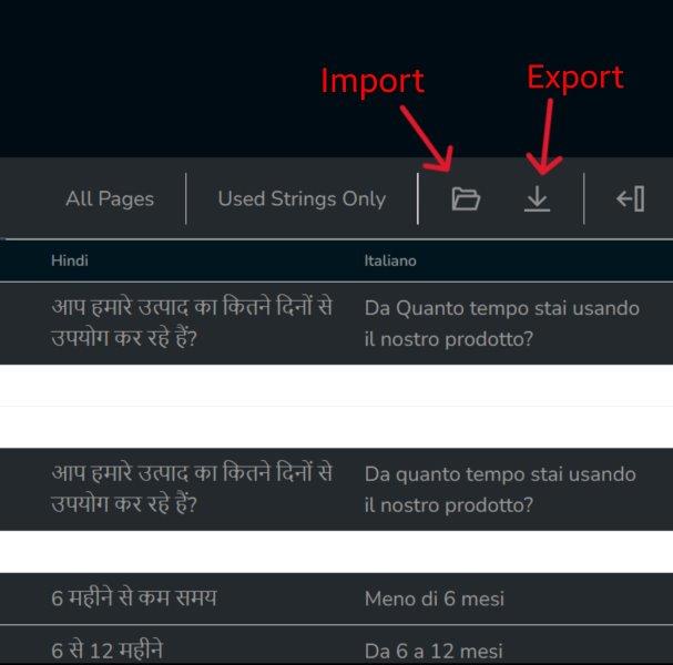 Survey Designer - Filter strings in the Translation tab